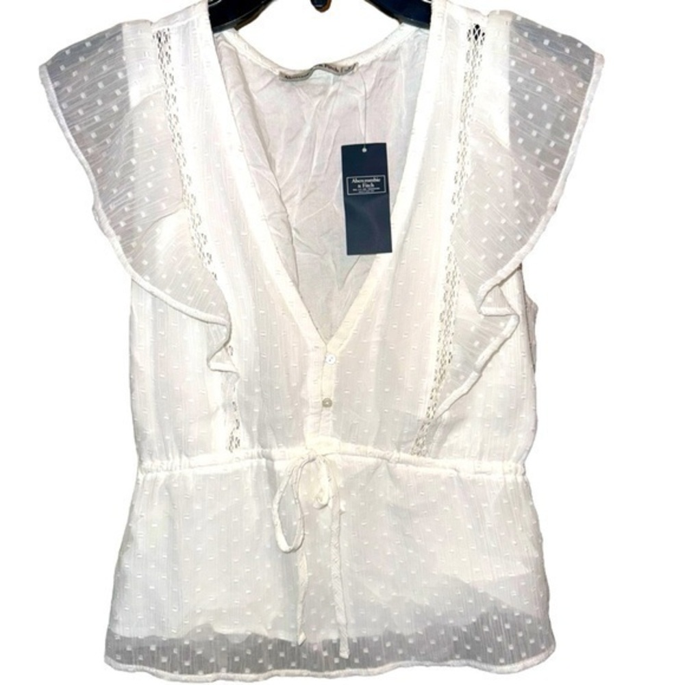 New ▶️ Abercrombie & Fitch ◀️ Babydoll Ruffle Sleeve Top
